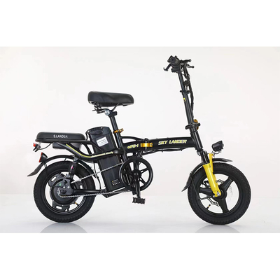 다운 튜브 배터리 14인치 폴딩 전기 자전거 48v 14.5ah 긴 내구 전기 자전거 400w 미니 전기 자전거