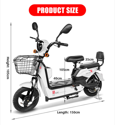 18&quot; 휠 사이즈 7 스피드 전기 도시 자전거 350Watt / 500Watt 48v 12ah 배터리 E 자전거 2024 전기 자전거 스쿠터